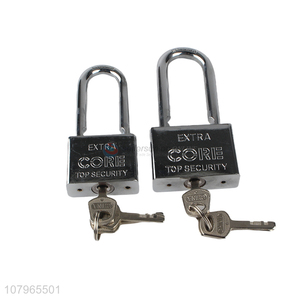 Low price silver square long beam padlock iron padlock wholesale