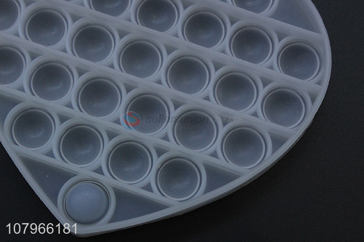 Most popular heart shape silicone push bubble fidget toys wholesale