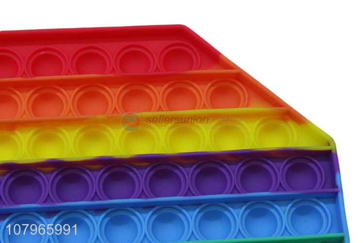 Hot products rainbow color anti-stress push bubble fidget toys for adult