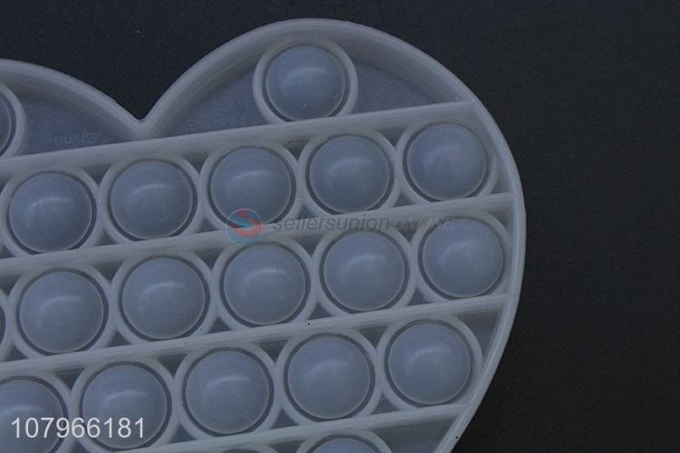 Most popular heart shape silicone push bubble fidget toys wholesale