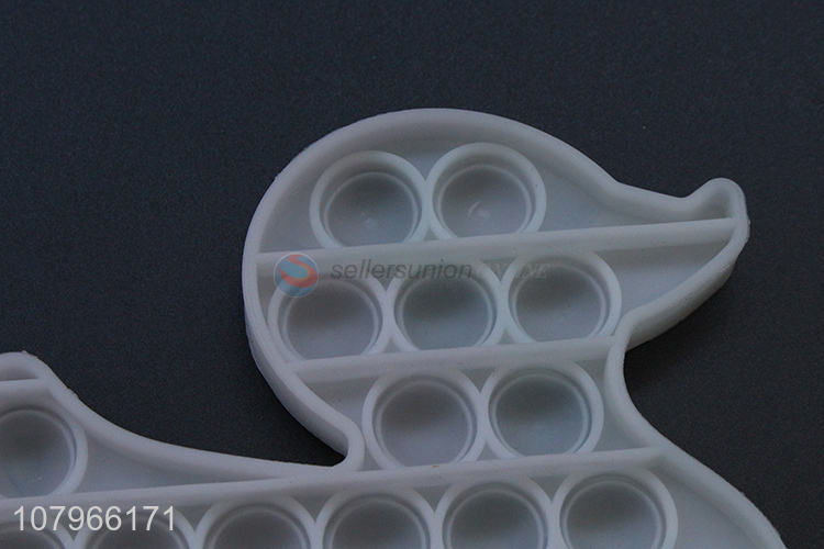 High quality soft silicone duck shape push bubble fidget toys for sale