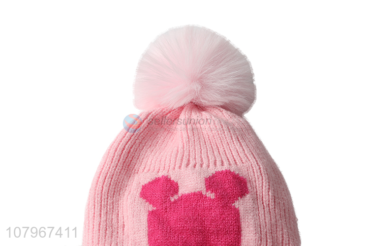 Wholesale kids winter hat children knitted hat toddler earflap beanie