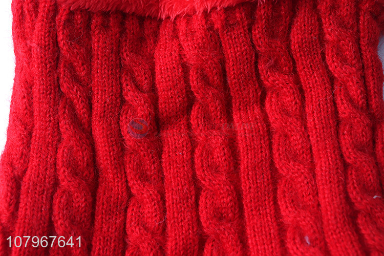 New arrival women winter warm knitted neck warmer with fleece lining