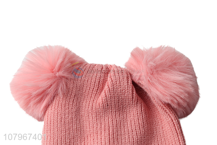 Low price children winter knitting hat thickened knitted beanie for kids