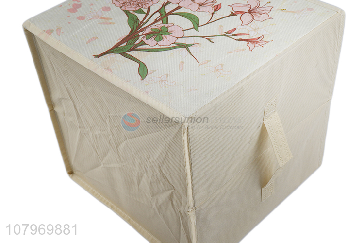 Top products flower pattern non-woven fabric storage box for household