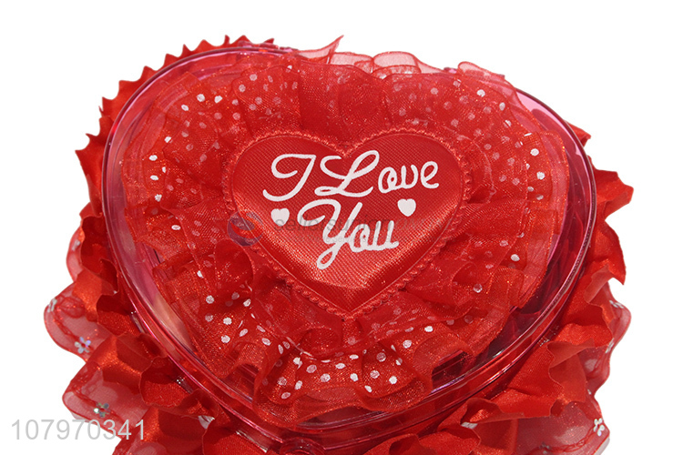 Good quality heart shape gift box rose and bear Valentine's Day gift set