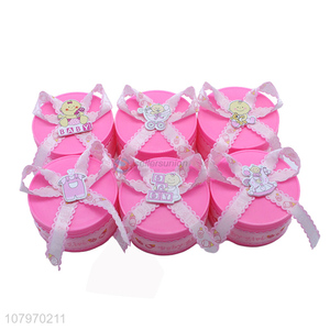 High quality round cartoon baby girl plastic <em>jewelry</em> <em>box</em> <em>case</em>