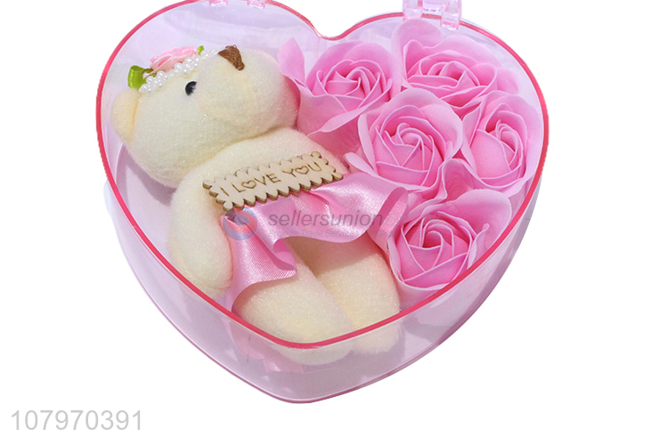 Factory wholesale rose and bear Valentine's Day gift set for women