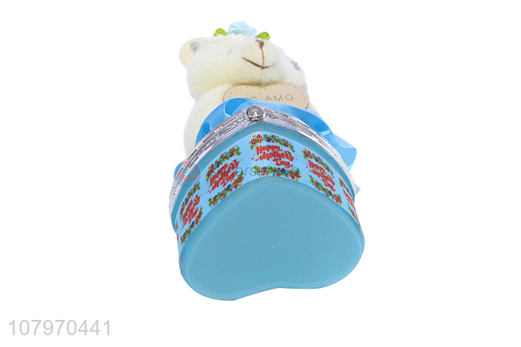 Best selling cute stuffed bear jewelry box jewelry case ring holder