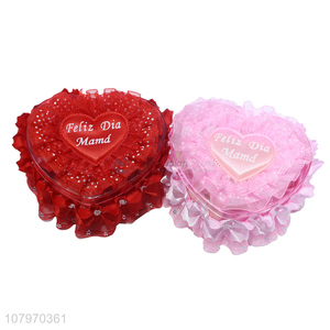 Wholesale flower and bear Valentine's Day gift set in heart shaped box