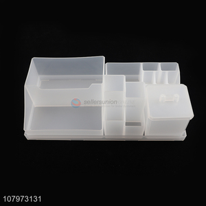 Good quality medium multifunction plastic storage box desk makeup organizer