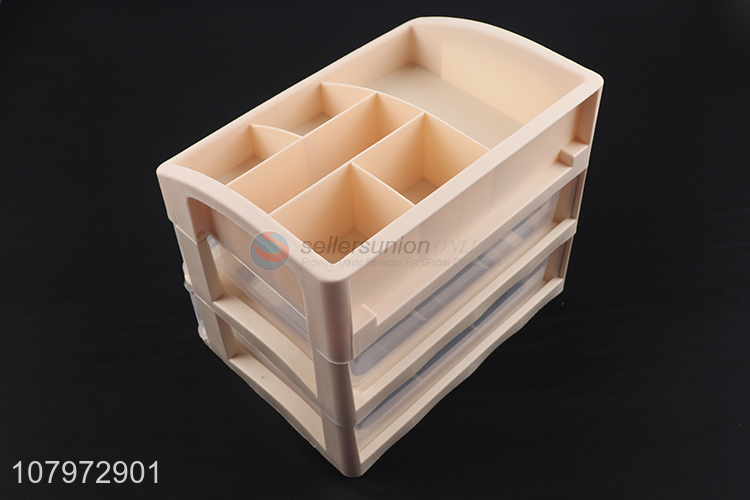 Popular product multi-use 2-tier plastic storage box desk drawer makeup organizer