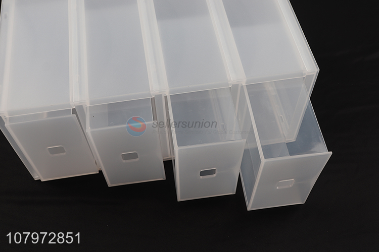 High quality multifunctional 4 tiers plastic storage box clothes storage drawer