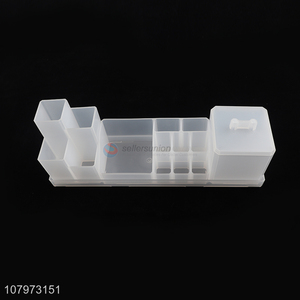 High quality small multi-use plastic makeup storage box cosmetic brush holder