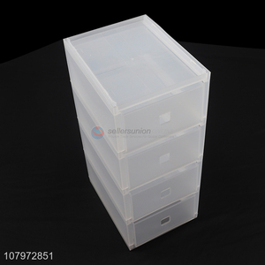 High quality multifunctional 4 tiers plastic storage box clothes storage drawer