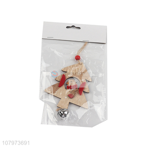 High quality Christmas tree shape hanging wooden pendant ornament wooden crafts