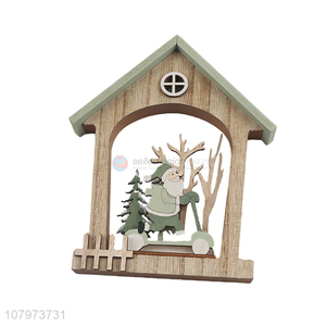 New hot sale Christmas scene gift wooden Christmas house for Xmas decorations