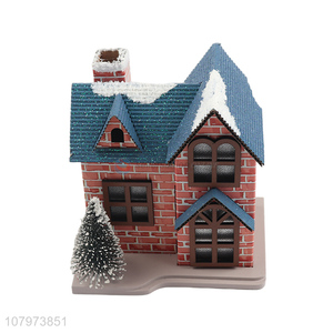Wholesale Christmas gift European style vintage house ornament with led light