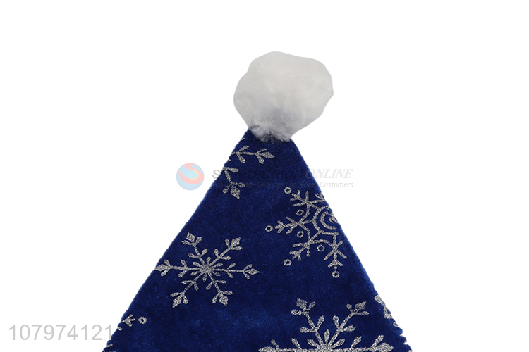 Good price blue print hat Christmas decoration hat wholesale