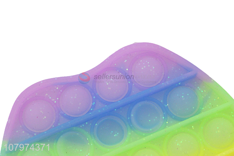 Good Sale Apple Shape Rainbow Push Pop Bubble Fidget Sensory Toy