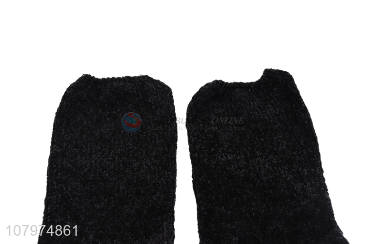 Factory wholesale solid color women chenille socks ladies thermal socks