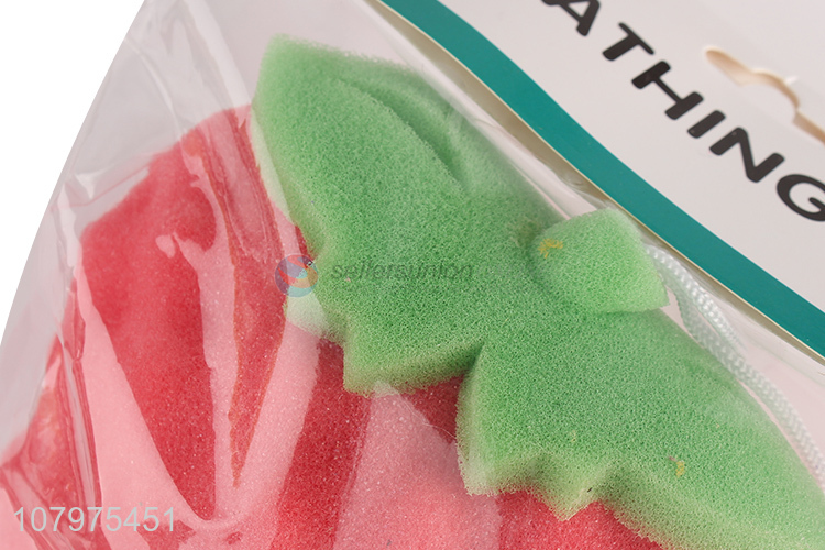 Hot selling 3d strawberry shape bath exfoliating sponge for kids