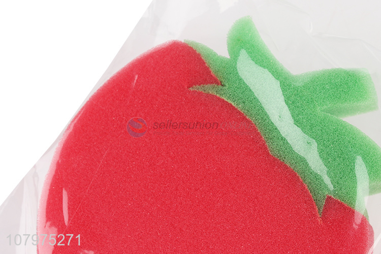 Yiwu market strawberry shape bath exfoliating sponge for kids