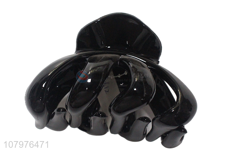 Hot sale black plastic strong hold women hair claw clips wholesale