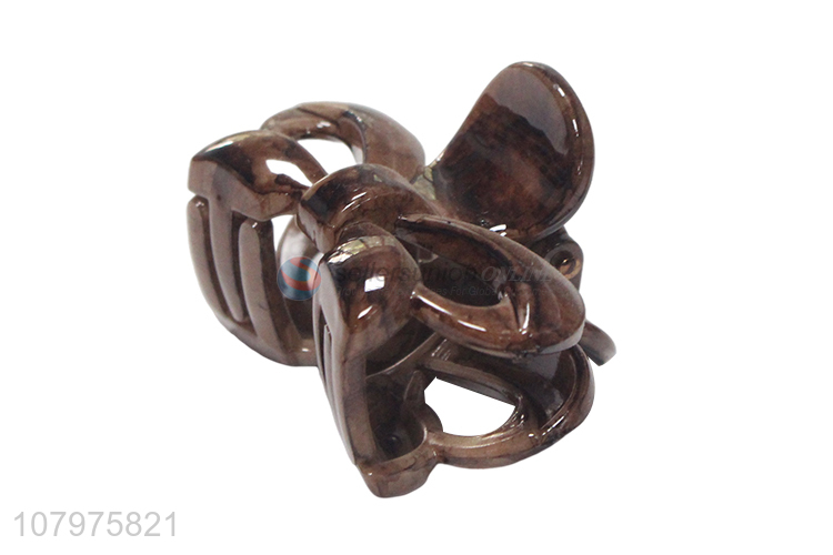 Hot selling brown plastic durable women hair claw clips wholesale