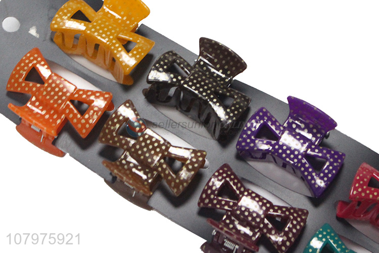 Good quality plastic 12pieces non-slip mini hair claw clips