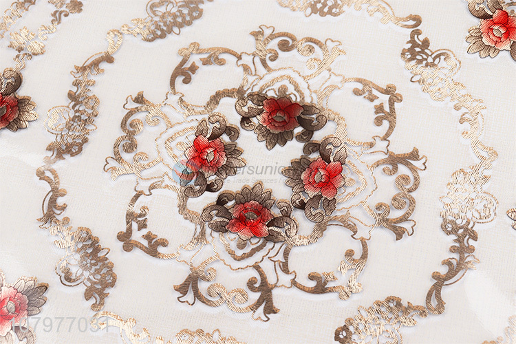 Custom Flower Pattern Round Placemat PVC Table Mat