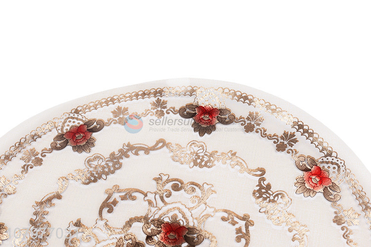 Custom Flower Pattern Round Placemat PVC Table Mat