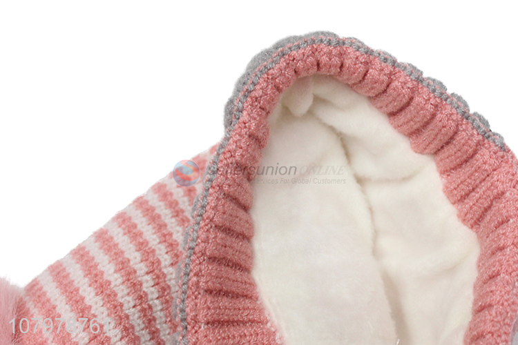 New arrival children winter jacquard fleece lined beanies for boys girls