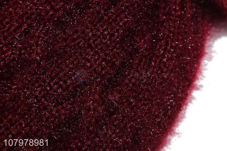 High quality women winter warm fleece lined beanies pom pom knitted hats