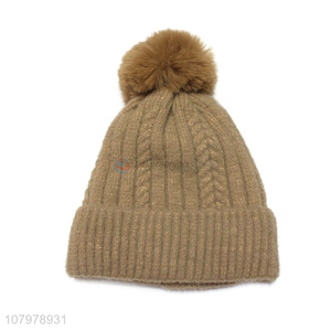 Low price women fleece lined slouchy beanie ladies winter warm knitted hat