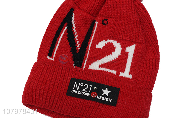 Good quality children winter hat kids thickened pom pom beanie skull cap