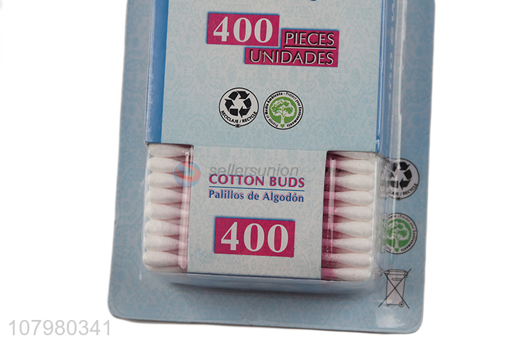 Cheap price 400pieces personal care double-headed cotton swabs for sale