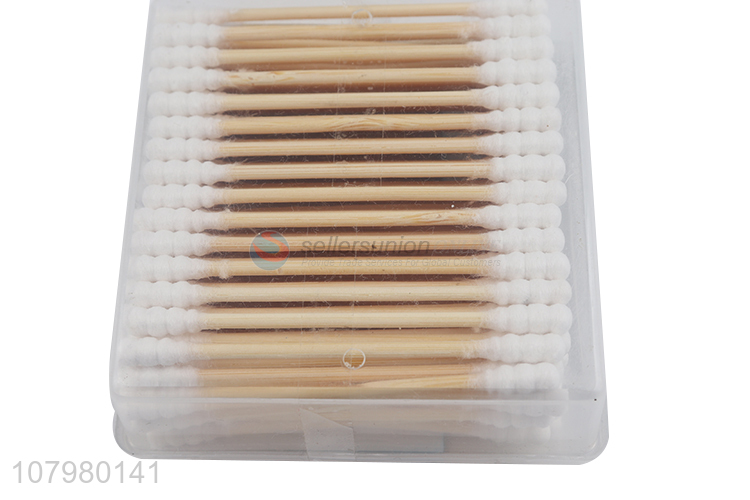 China products eco-friendly wooden stick double-headed cotton swabs