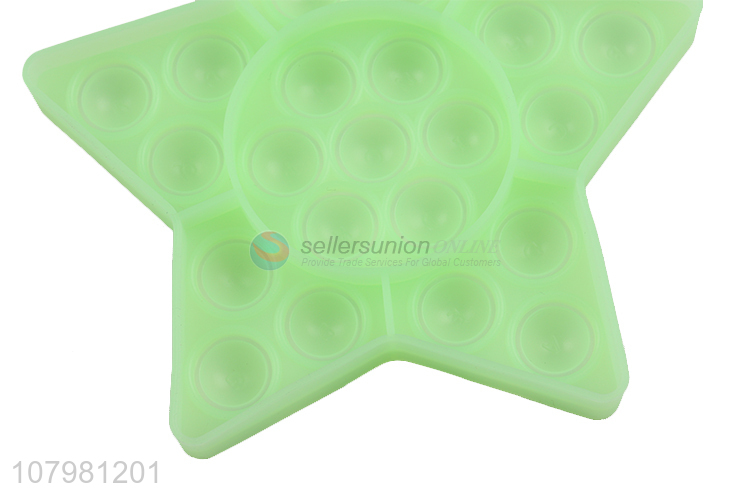 Wholesale star shape push bubble fidget sensory toy fluorescent decompression toy