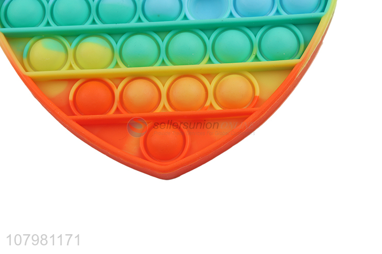 Good quality heart shape silicone squeeze push bubble fidget sensory toy