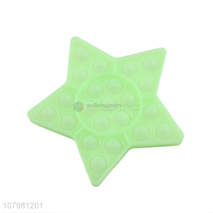 Wholesale star shape push bubble fidget sensory toy fluorescent decompression toy