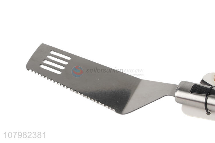 Wholesale price silver stainless steel square tooth spatula for kitchen