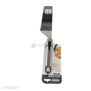 Wholesale price silver stainless steel square tooth spatula for kitchen
