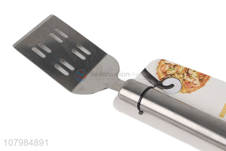 Hot items stainless steel slotted frying spatula steak egg turner