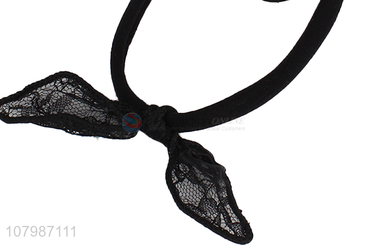 New arrival black bow tie head rope ladies hair accessories for sale