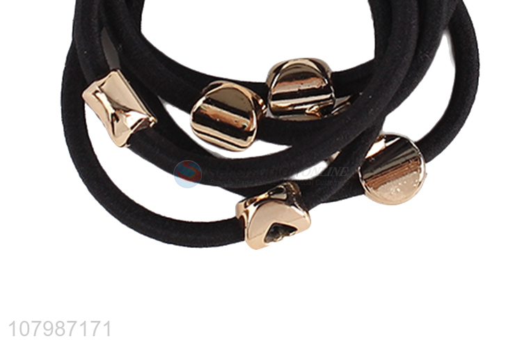 Factory direct sale black headband with gold beads for ladies