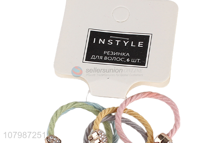 China export multi-color fashionable headband ladies beaded rubber band