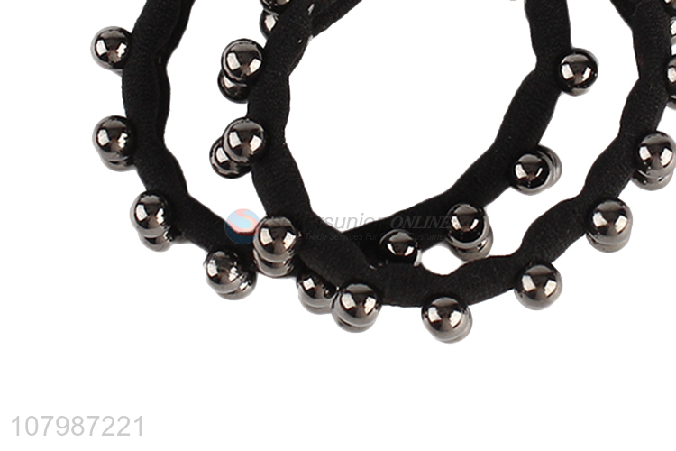 Top quality black pearl head rope ladies temperament hair accessories