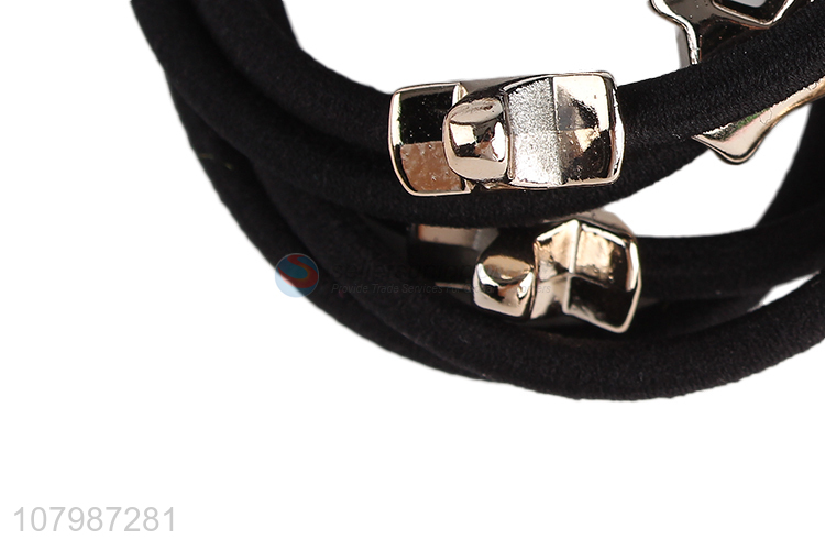 High quality black simple headband with gold beads for ladies