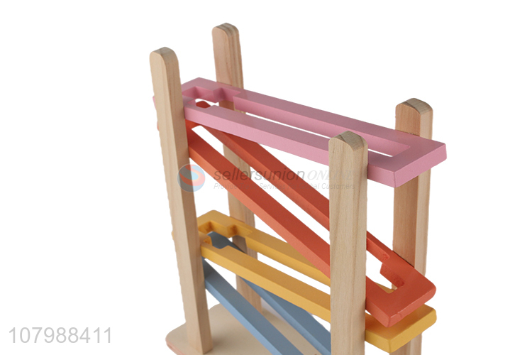Latest products colourful wooden ramp race toy with high quality